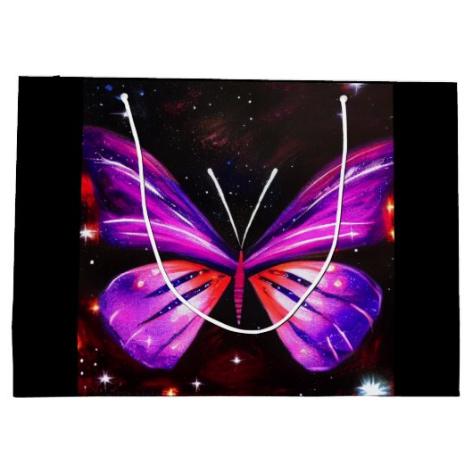 Himmelsschmetterling-Hintergrund Große Geschenktüte (Rückseite)