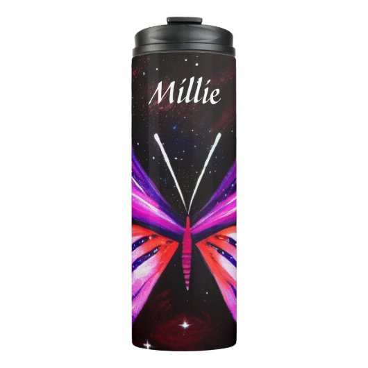 Himmelsschmetterling-Hintergrund Thermosbecher (Vorderseite)