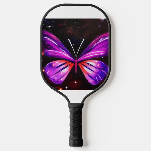 Himmelsschmetterling Schwarz-Weiß Pickleball Schläger (Vorderseite)