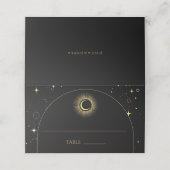 Himmelsschwarzer Bogen Astrologisch Platzkarte (Außenseite Aufgefaltet)