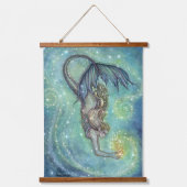Himmelssee Meerjungfrau-Holz Topped Wall Tapestes Wandteppich Mit Holzrahmen (Vorderseite)