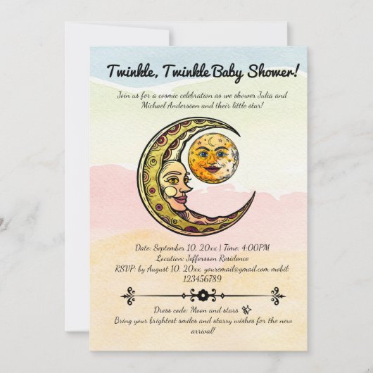 Himmelssegne: Wir begrüßen unseren kleinen Stern Einladung (Vorderseite)