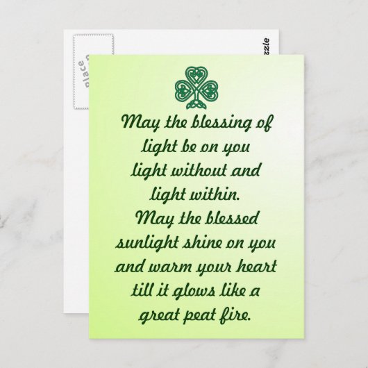 Himmelssegnung Kleeblatt Postkarte (Vorne/Hinten)