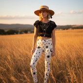 Himmelssonne Mond Sterne Creme Leggings