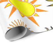 Himmelssonne sieht Cartoon-Felswand Geschenkpapier (Rolleneckpunkt)