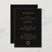 Himmelssonne und Mond - Mystische Details schwarz Begleitkarte (Vorne/Hinten)