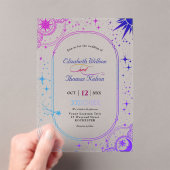 Himmelssonne und Mondhochzeit Acryleinladungen (Insitu (Handheld))