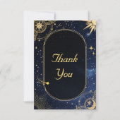 Himmelssonne und Mondhochzeit Dankeskarte (Vorderseite)