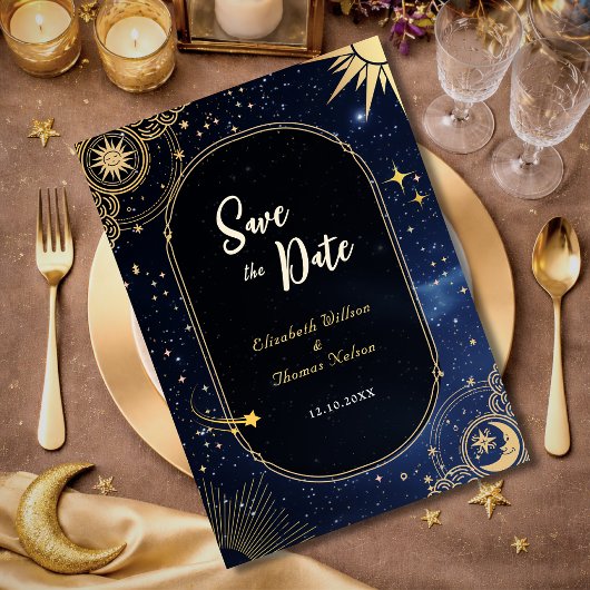 Himmelssonne und Mondhochzeit Save The Date