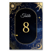 Himmelssonne und Mondhochzeit Tischnummer (Vorderseite)