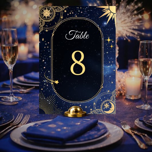 Himmelssonne und Mondhochzeit Tischnummer