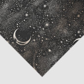 Himmelsstarry Night Moon and Stars Black Seidenpapier (Detail)