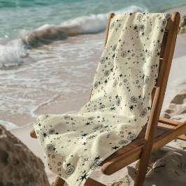 Himmelsstars Nahtloses Muster Strandtuch