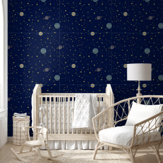 Himmelsstars und Planeten auf blau Tapete