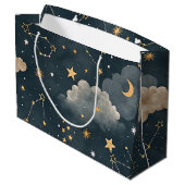 Himmelssternbild-Muster (5) Große Geschenktüte (Rückseite Schrägansicht)