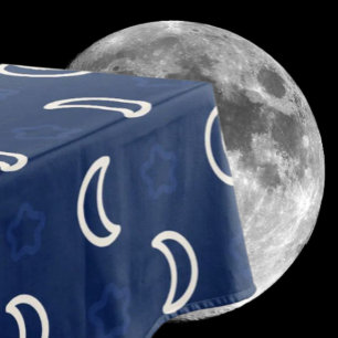 Himmelssterne- und Mondtischdecke – Marineblau Tischdecke