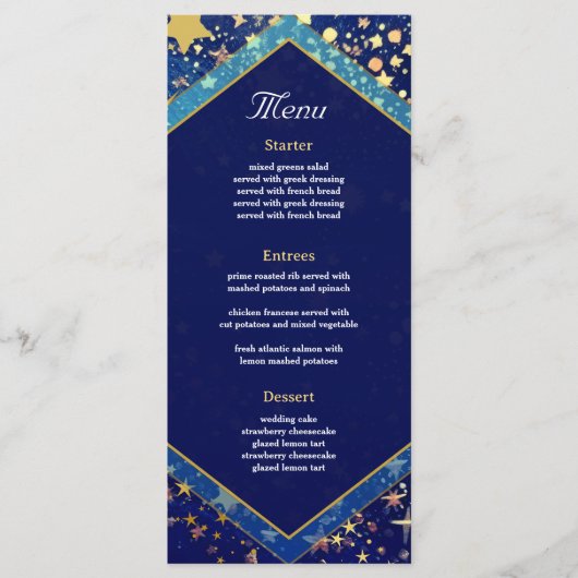 Himmelssternehmung Menükarte (Vorderseite)