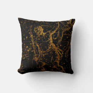 Himmelssternkarte Astrologisch Gold Herkules Kissen