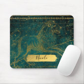 Himmelssternkarte Astrologisch LEO Löwe Grün Mousepad (Mit Mouse)