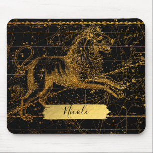 Himmelssternkarte Astrologisches Zeichen LÖWE Löwe Mousepad