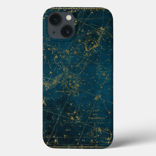 Himmelssternkarte Konstellation blaue Goldgalaxie Case-Mate iPhone Hülle (Rückseite)