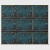 Himmelssternkarte Konstellation blaue Goldgalaxie Geschenkpapier (Flach)