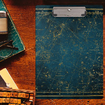 Himmelssternkarte Konstellation blaue Goldgalaxie