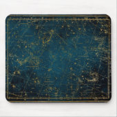 Himmelssternkarte Konstellation blaue Goldgalaxie Mousepad (Vorne)