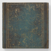 Himmelssternkarte Konstellation blaue Goldgalaxie Steinuntersetzer (Vorderseite)