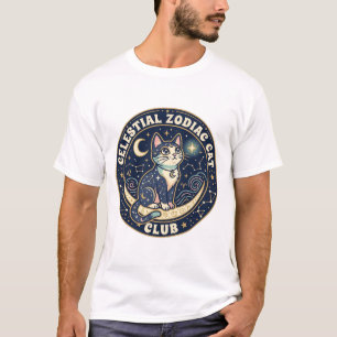 Himmelssternzeichen Katze Niedliche Katze T-Shirt- T-Shirt