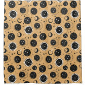 HimmelsSun- und Mondmuster Duschvorhang (Vorderseite)