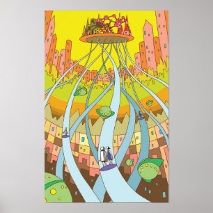 Himmelstadt erreichbar mit Hochgeschwindigkeitsauf Poster