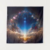 Himmelstor #1.2 [Kunst DALL-E 2/AI/ML] — Weltraum Wandteppich (Vorderseite)