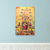 Himmelstor Jesus umarmt von Engeln Leinwanddruck (Insitu (Holzboden))