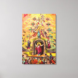 Himmelstor Jesus umarmt von Engeln Leinwanddruck