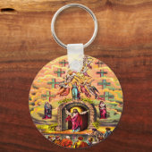Himmelstor Jesus umarmt von Engeln Schlüsselanhänger (Vorderseite)