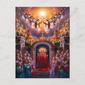 Himmelstor Jesus umgeben von Engeln Postkarte (Vorderseite)