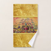 Himmelstor mit goldener Folientextur und Jesus Badhandtuch Set (Handtuch)