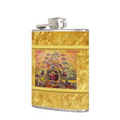 Himmelstor mit goldener Folientextur und Jesus Flachmann (Links)