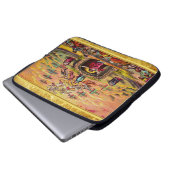 Himmelstor mit goldener Folientextur und Jesus Laptopschutzhülle (Vorne Knopf)