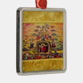 Himmelstor mit goldener Folientextur und Jesus Ornament Aus Metall (Rechts)