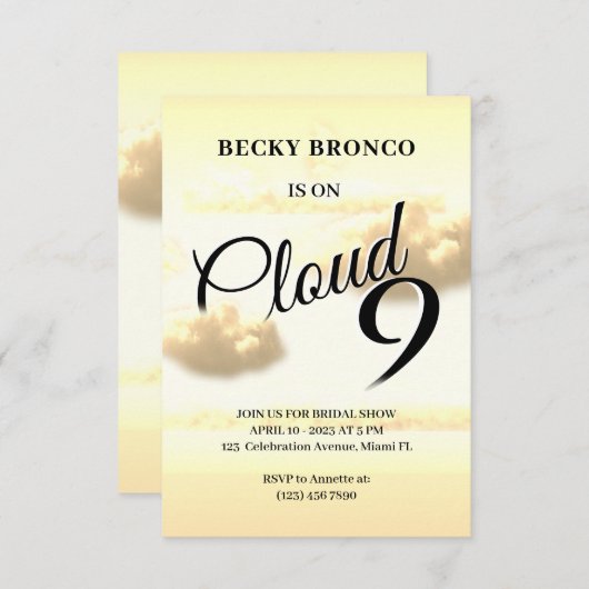 Himmelstraumwolke neun Vintag Save the Date (Vorne/Hinten)