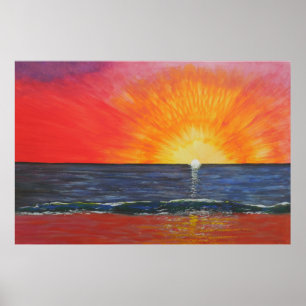 Himmelsuntergang mit Apfelhaut Poster