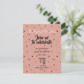 Himmelsvirgo Rose Schwarze Sterne Geburtstag einla (Stehend Vorderseite)