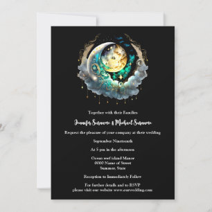 Himmelsvoller Vollmond schwarz grün leuchtender Na Einladung