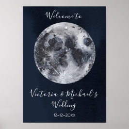 Himmelsvoller Vollmond und Sternenposter Poster