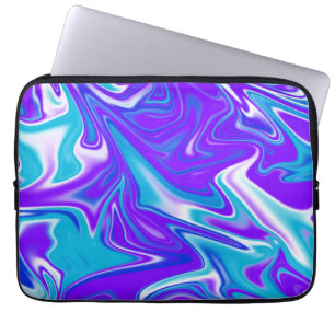 Himmelswellen: Der blaue weiße und violette Marmor Laptopschutzhülle