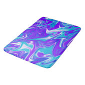 "Himmelswellen: Der blauweiße und Lila Marmor Badematte (Schrägansicht)