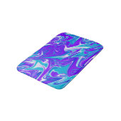 "Himmelswellen: Der blauweiße und Lila Marmor Badematte (Schrägansicht)