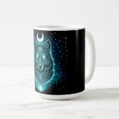 Himmelswolf – Kosmisches Heulen Wildlife Galaxie Kaffeetasse (VorderseiteRechts)